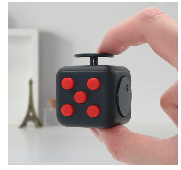 Appash Fidget Cube Stress Anxiety Pressure Relieving Toy Great for Adults and Children[Gift Idea][Relaxing Toy][Stress Reliever][Soft Material](Black & Red)