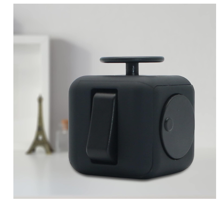 Appash Fidget Cube Stress Anxiety Pressure Relieving Toy Great for Adults and Children[Gift Idea][Relaxing Toy][Stress Reliever][Soft Material](Black & Red)
