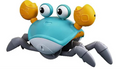 SKY-TOUCH Electric Runaway Crab Crawling Crab Baby Toy with Music and LED Light Up Toddler Interactive Learning Development Toy with Automatically Avoid Obstacles For Babies, Toddlers and Kids
