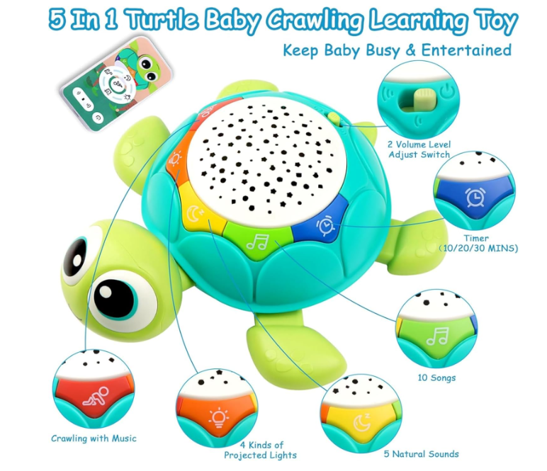 AM ANNA Musical Turtle Toy for Baby, Music Crawling Toys for Babies 6-12 Months,Baby Toy 6 to 12 Months Musical Learning Toys for Infants Boys Girls with Lights Gifts Visit the AM ANNA Store