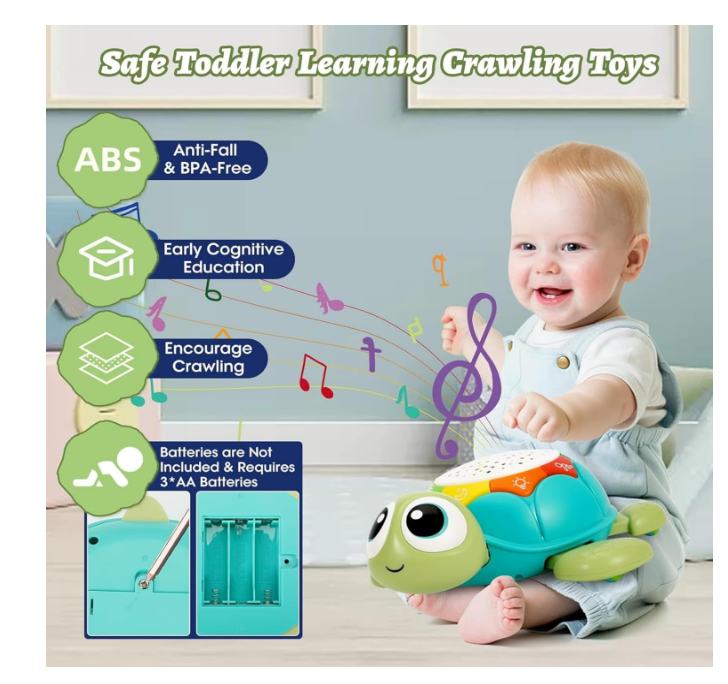 AM ANNA Musical Turtle Toy for Baby, Music Crawling Toys for Babies 6-12 Months,Baby Toy 6 to 12 Months Musical Learning Toys for Infants Boys Girls with Lights Gifts Visit the AM ANNA Store