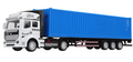 Keenso 1: 48 Simulated Container Truck Model Toy, Pull Back Truck Model Toy for Kids (Blue)