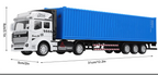 Keenso 1: 48 Simulated Container Truck Model Toy, Pull Back Truck Model Toy for Kids (Blue)