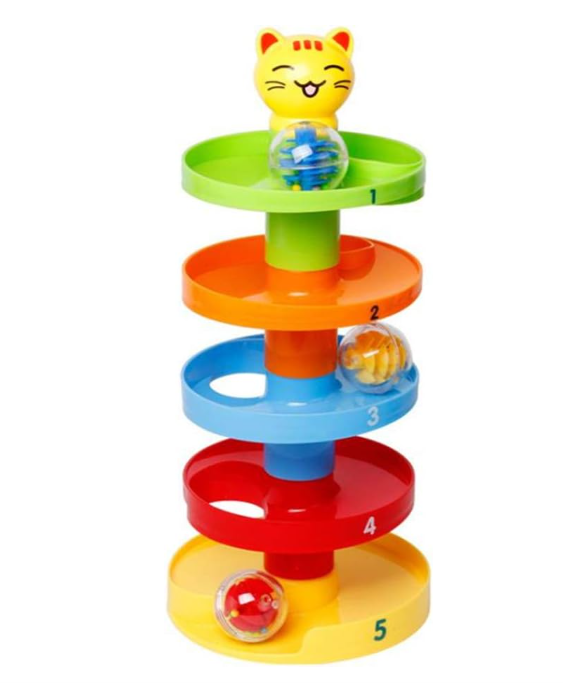 Playmate Super Spiral Tower - Ball Drop And Roll Activity Toy Cat Toys For Baby Toddler, Learning Tower, Go Ramp