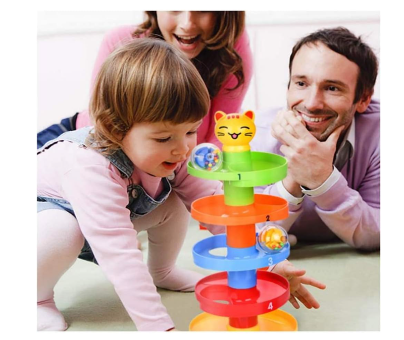 Playmate Super Spiral Tower - Ball Drop And Roll Activity Toy Cat Toys For Baby Toddler, Learning Tower, Go Ramp