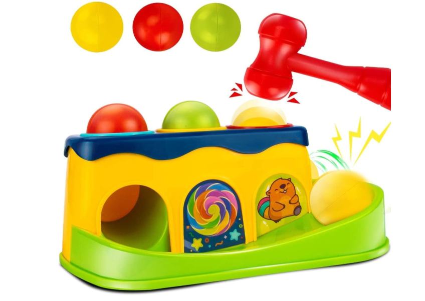 Baybee Hammering Pounding Bench Toys for Kids with Ball Roll Rover, Hammer Toy & 3 Balls | Pound a Ball Early Toy | Hammer Case Pounding Bench For Kids 1 2 3 Years Boys Girls (Hammer Toy)