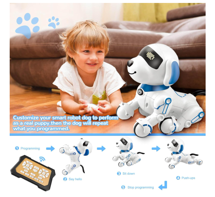 Robot Dog Toys for Kids 8 9 10 11 12, Remote Control Dogs, Robot Dog for Kids 8-12, Pet Robotic, Electric Dog Toy, Robotic Dogs, Toys for 5 6 7 8 9 10 11 12 Years Old Boys Girls, Blue, Y878