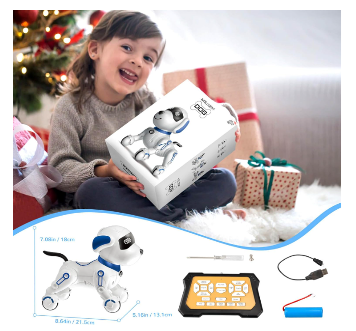 Robot Dog Toys for Kids 8 9 10 11 12, Remote Control Dogs, Robot Dog for Kids 8-12, Pet Robotic, Electric Dog Toy, Robotic Dogs, Toys for 5 6 7 8 9 10 11 12 Years Old Boys Girls, Blue, Y878