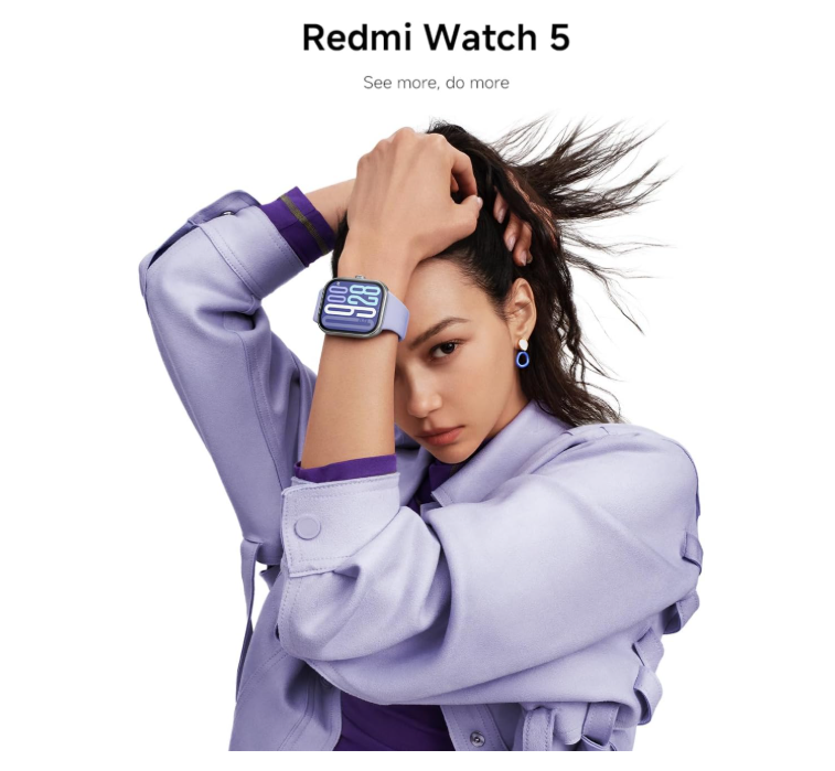 Redmi Watch 5 Silver Gray | Ultra large display | Long battery life | Bluetooth® calling | Advanced health and workout tracking