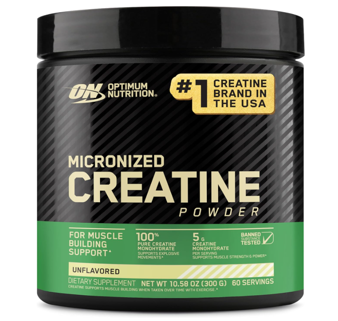 Optimum Nutrition (ON) Micronized Creatine Monohydrate Powder for Muscle Building Support - Unflavored, 300 Grams, 60 Servings - Package May Vary