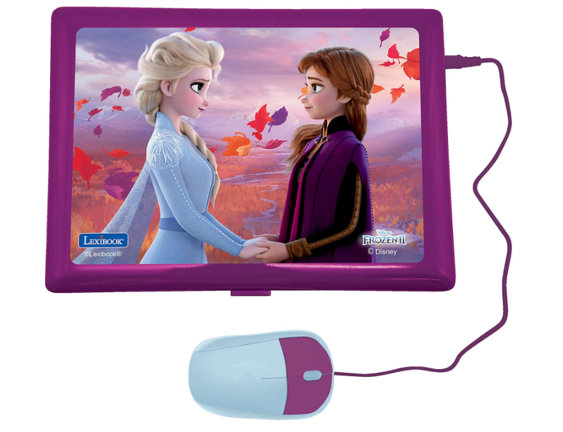 Lexibook Educational and Bilingual Laptop Arabic/English - Toy for Child Kid 124 Activities, Learn Play Games and Music with Frozen - Purple/Blue JC598FZi13