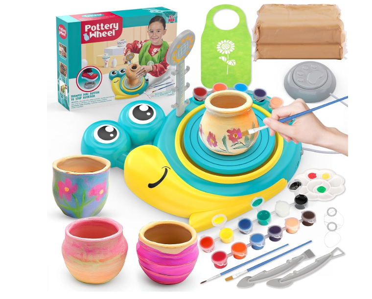 Pottery Wheel for Kids - Complete Art Supplies Arts & Crafts Kit, Crafts for Girls 8-12, Girls Boy Toys Birthday Halloween Christmas Gift for Kids Ages 6 7 8 9 10 11 12+
