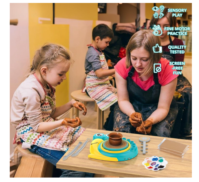 Pottery Wheel for Kids - Complete Art Supplies Arts & Crafts Kit, Crafts for Girls 8-12, Girls Boy Toys Birthday Halloween Christmas Gift for Kids Ages 6 7 8 9 10 11 12+