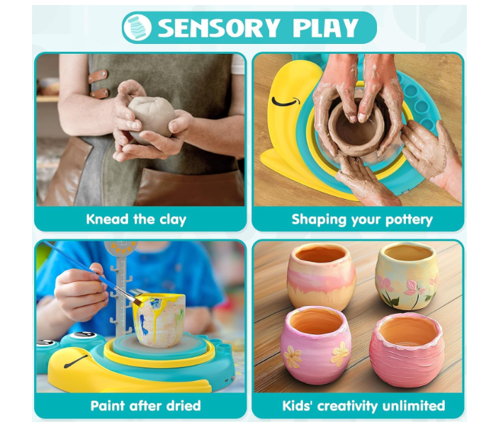 Pottery Wheel for Kids - Complete Art Supplies Arts & Crafts Kit, Crafts for Girls 8-12, Girls Boy Toys Birthday Halloween Christmas Gift for Kids Ages 6 7 8 9 10 11 12+