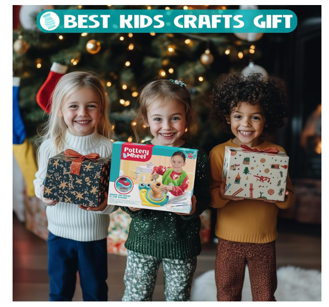 Pottery Wheel for Kids - Complete Art Supplies Arts & Crafts Kit, Crafts for Girls 8-12, Girls Boy Toys Birthday Halloween Christmas Gift for Kids Ages 6 7 8 9 10 11 12+