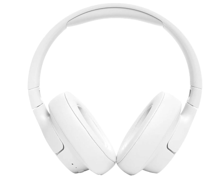 JBL Tune 720BT Wireless Over-Ear Headphones, Pure Bass Sound, Bluetooth 5.3, 76H Battery, Hands-Free Call, Multi-Point Connection, Foldable, Detachable Audio Cable - White, JBLT720BTWHT