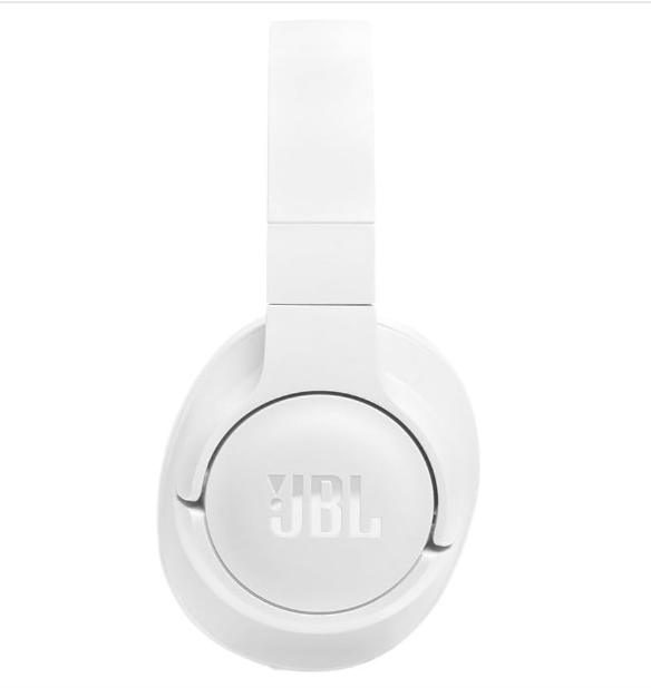 JBL Tune 720BT Wireless Over-Ear Headphones, Pure Bass Sound, Bluetooth 5.3, 76H Battery, Hands-Free Call, Multi-Point Connection, Foldable, Detachable Audio Cable - White, JBLT720BTWHT