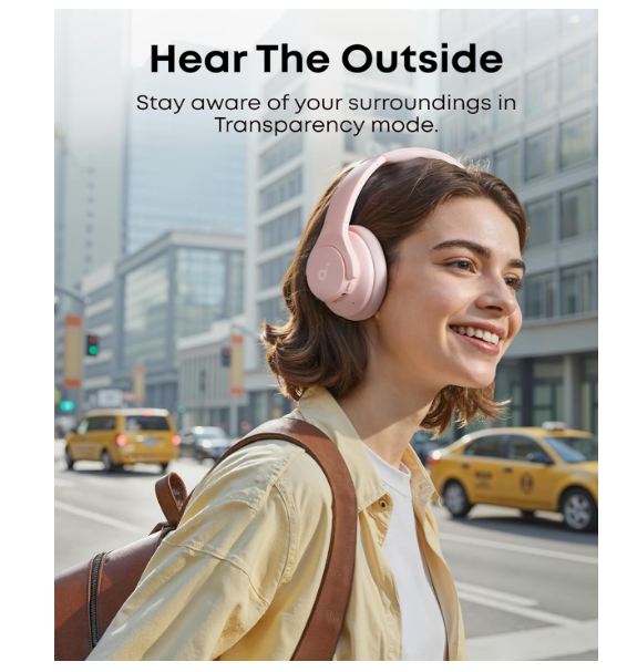 Soundcore by Anker Q20i Hybrid Active Noise Cancelling Headphones, Wireless Over-Ear Bluetooth, 40H Long ANC Playtime, Hi-Res Audio, Big Bass, Customize via an App, Transparency Mode