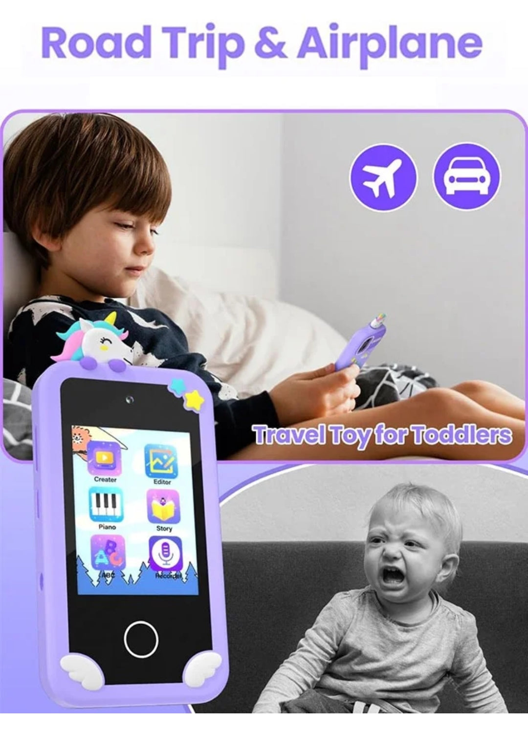 Kids Smart Phone with 3D Holographic Pyramid - Educational Learning Toy