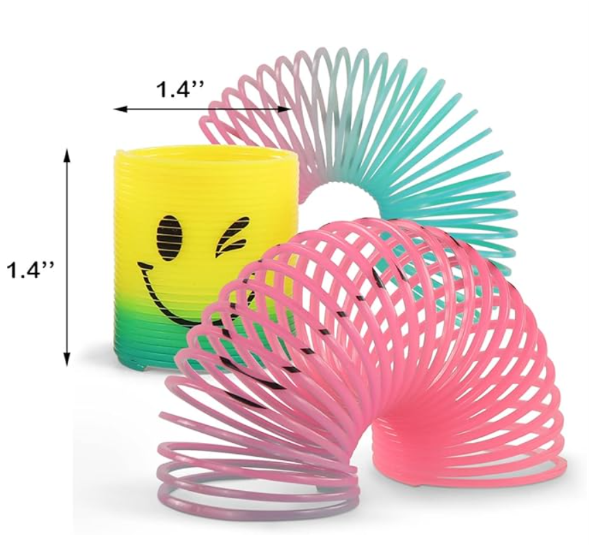 30 Pack Rainbow Magic Spring Fidget Toys - Party Favor Bulk Set for Kids