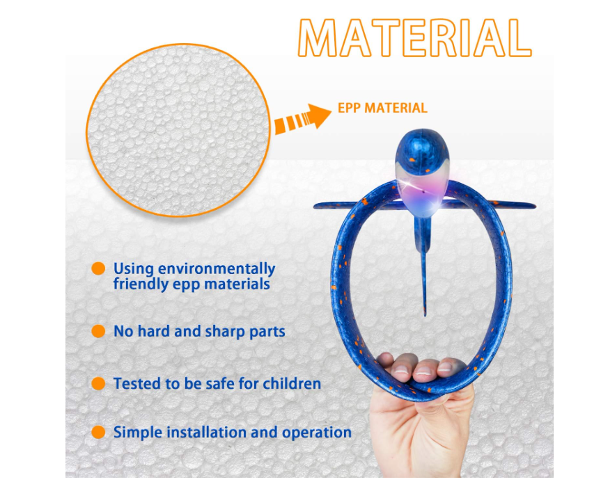 2-Pack LED Foam Airplane Toy, 17.5"