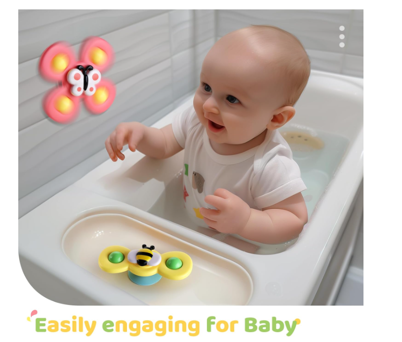 ALASOU Suction Cup Spinner Toys (3 PCS) for Toddlers
