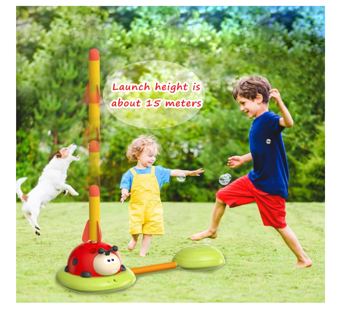 ब्यूटी 3-इन-1 म्यूजिकल जंप और रॉकेट खिलौना