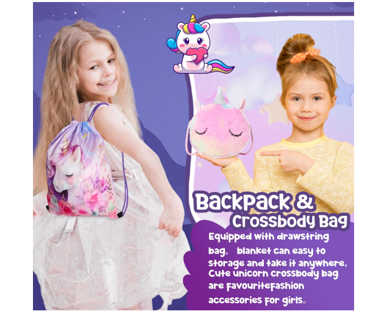 4 से 10 वर्ष की लड़कियों के लिए ब्यूटी कलरफुल यूनिकॉर्न गिफ्ट बॉक्स सेट