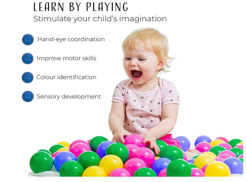 **SKY-TOUCH Soft Colorful Ocean Balls – 100-Piece Play Pit Set for Kids**