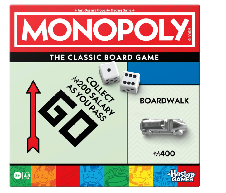 Monopoly Game, Family Board Games for 2 to 6 Players, Board Games for Kids Ages 8 and Up, Includes 8 Tokens