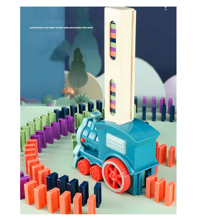 NC Kid’s 60-Piece Domino Train Blocks for Kids 3–8