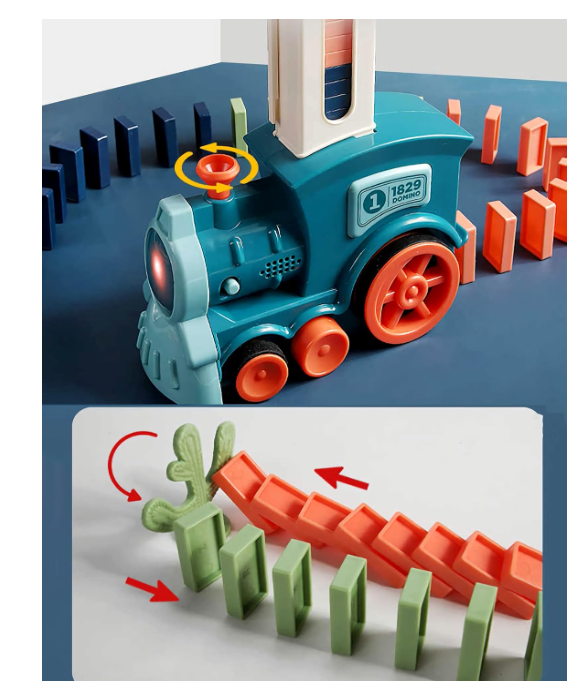 NC Kid’s 60-Piece Domino Train Blocks for Kids 3–8