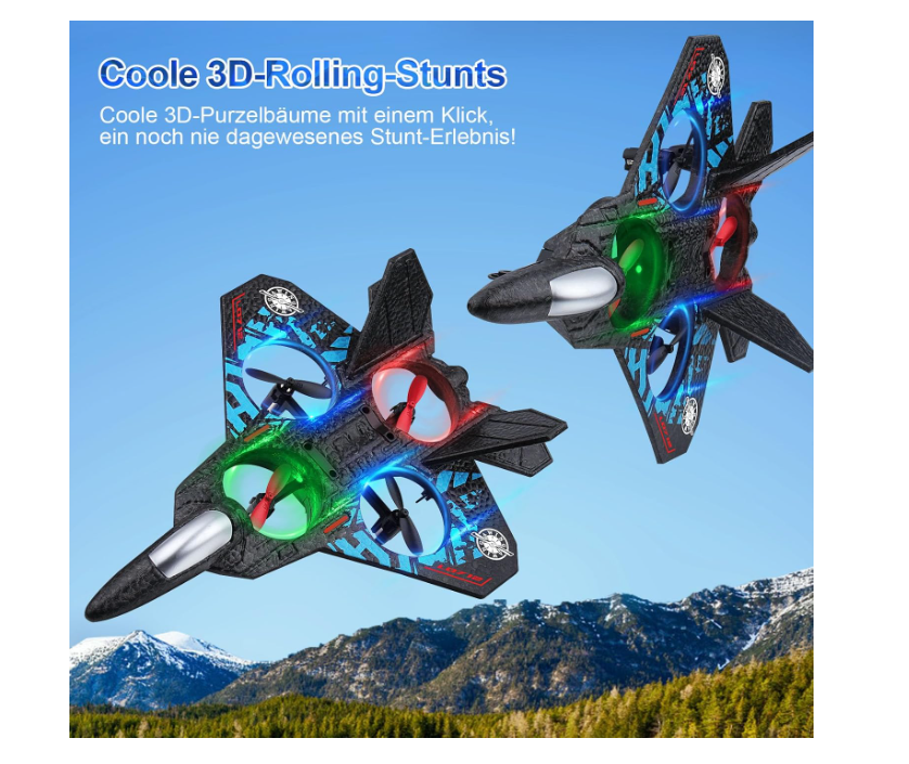 AWH Henakmsl RC एरोप्लेन 2.4GHz रिमोट कंट्रोल एरोप्लेन L0712 क्वाडकॉप्टर फ्लोटिंग फाइटर प्लेन RTF शुरुआती लोगों, बच्चों और वयस्कों के लिए, रंगीन लाइटों वाला खिलौना एरोप्लेन, USB चार्जिंग सुविधा।