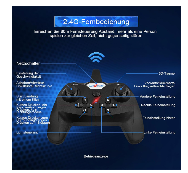 AWH Henakmsl RC एरोप्लेन 2.4GHz रिमोट कंट्रोल एरोप्लेन L0712 क्वाडकॉप्टर फ्लोटिंग फाइटर प्लेन RTF शुरुआती लोगों, बच्चों और वयस्कों के लिए, रंगीन लाइटों वाला खिलौना एरोप्लेन, USB चार्जिंग सुविधा।