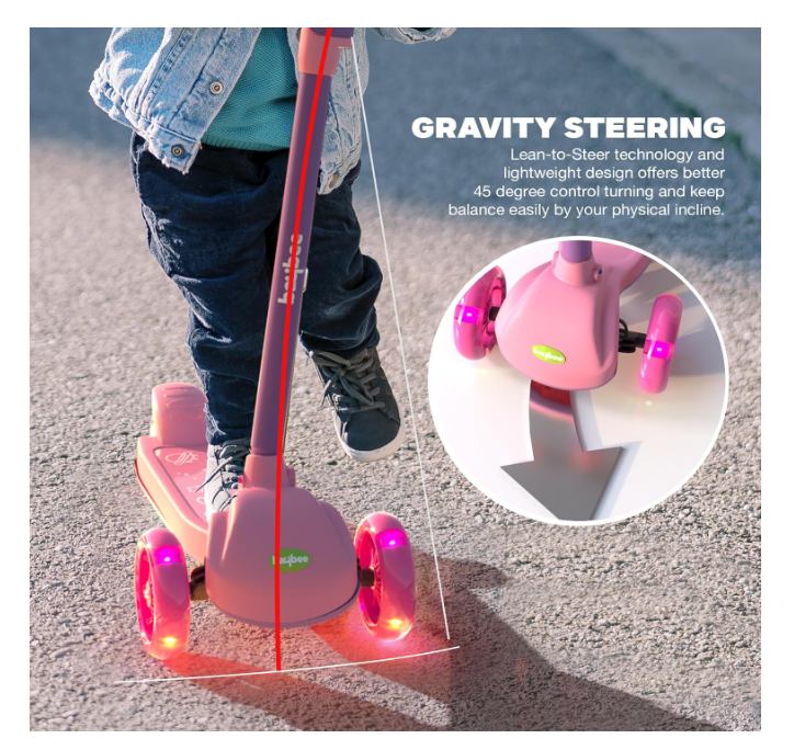 बेबी ब्लेज़ स्टॉर्म स्केट स्कूटर बच्चों के लिए | 3 पहियों वाला स्कूटर, ऊंचाई में 4 बार एडजस्ट होने वाला हैंडल | एलईडी पीयू व्हील्स और रियर ब्रेक के साथ | 3 से 8 साल के बच्चों (लड़के और लड़कियां) के लिए रनर स्कूटर