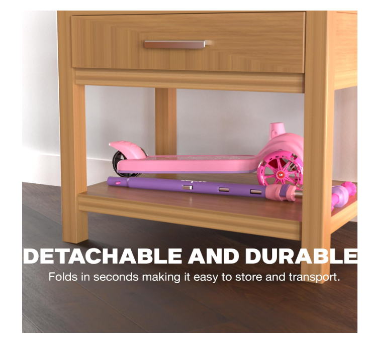 बेबी ब्लेज़ स्टॉर्म स्केट स्कूटर बच्चों के लिए | 3 पहियों वाला स्कूटर, ऊंचाई में 4 बार एडजस्ट होने वाला हैंडल | एलईडी पीयू व्हील्स और रियर ब्रेक के साथ | 3 से 8 साल के बच्चों (लड़के और लड़कियां) के लिए रनर स्कूटर