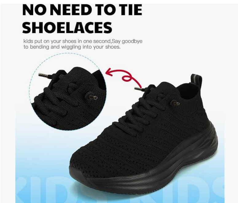 Breathable Knit Sneakers for Kids & Teens – Lightweight Slip-On Running Shoes with Cushioned Sole, Sizes 28-43