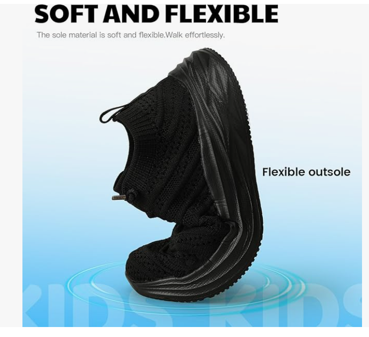 Breathable Knit Sneakers for Kids & Teens – Lightweight Slip-On Running Shoes with Cushioned Sole, Sizes 28-43