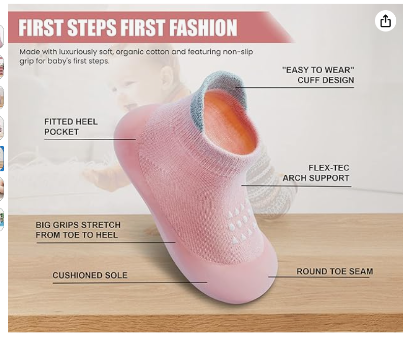बेबी सॉक शूज़, लड़कों और लड़कियों के लिए पहले चलने वाले जूते, नॉन-स्लिप स्लिपर, सॉफ्ट सोल स्नीकर्स, टॉडलर, शिशु और बच्ची के लिए।
