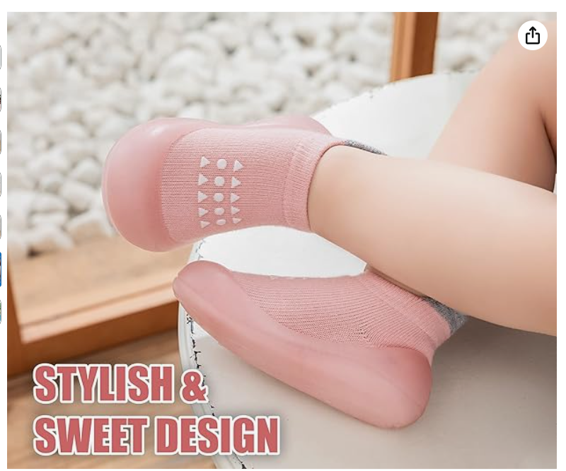 बेबी सॉक शूज़, लड़कों और लड़कियों के लिए पहले चलने वाले जूते, नॉन-स्लिप स्लिपर, सॉफ्ट सोल स्नीकर्स, टॉडलर, शिशु और बच्ची के लिए।