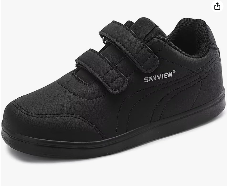 SKYVIEW Boy Girl Shoes Hook and Loop Sports Shoes Child Leather Lightweight Breathable Athletic Running Sneakers for Unisex Kids School Shoes