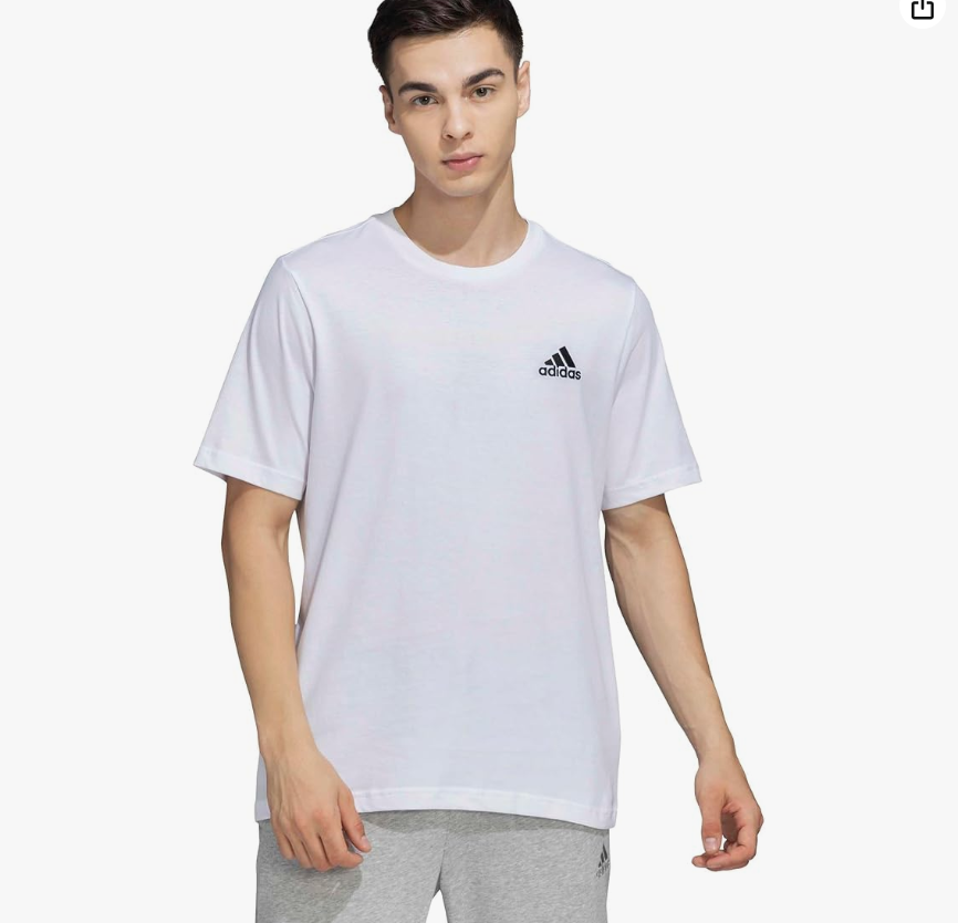 تيشيرت رجالي من أديداس إسينشالز بشعار صغير مطرز