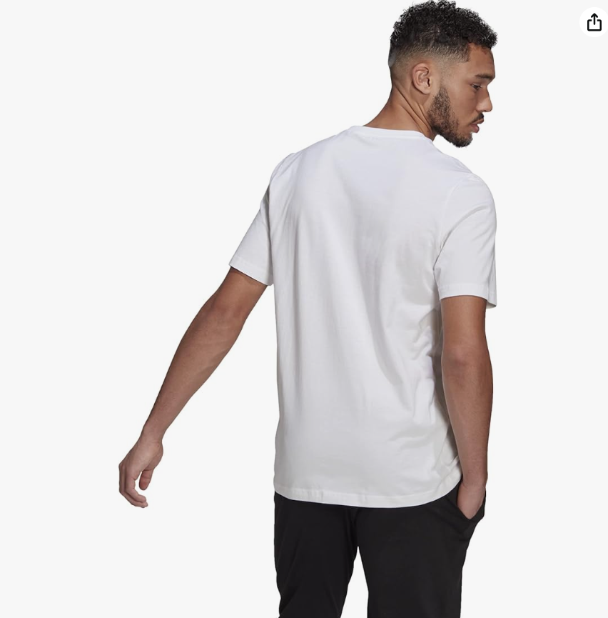 تيشيرت رجالي من أديداس إسينشالز بشعار صغير مطرز