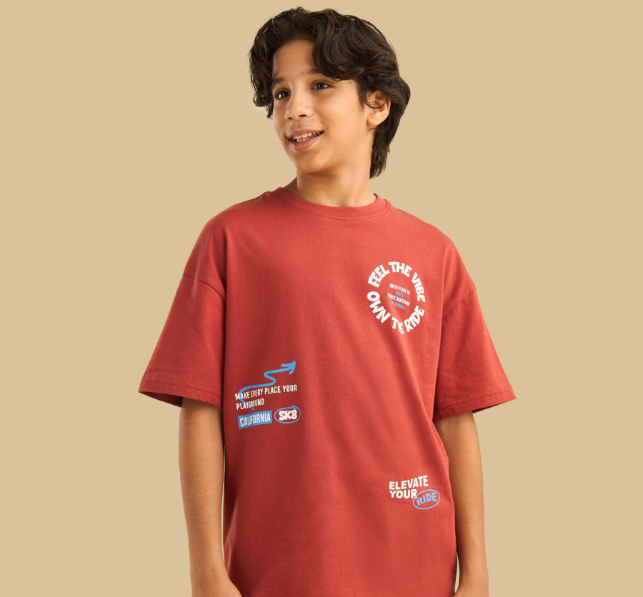 Typographic Print Cotton T-shirt (max)