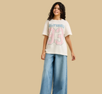 تيشيرت قطني كبير الحجم بطبعة كاليفورنيا (الحد الأقصى)