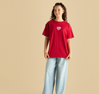 تيشيرت قطني كبير الحجم مطبوع عليه شعار (الحد الأقصى)