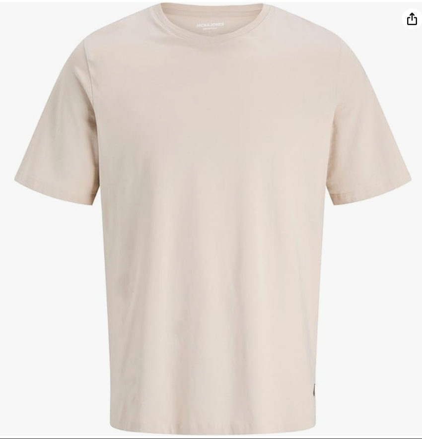 JACK & JONES mens JJEORGANIC Basic Tee O-Neck T-Shirt (pack of 1)