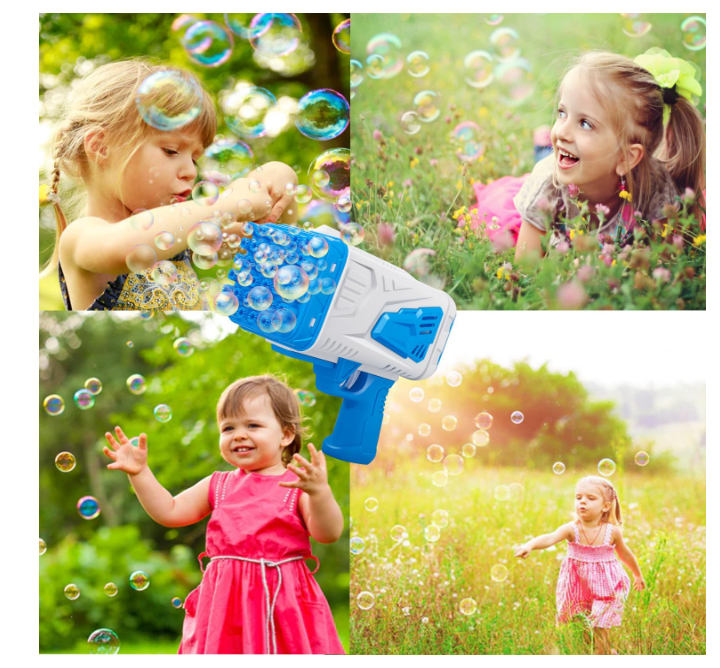 Bubble Machine Gun,Bazooka Bubble Gun for Kids Automatic Bubble Maker Bubble Guns for Toddlers 3,4,5,6,7,8 Years Old Kids,Bubble Bazooka Gun Blaster for Outdoor Party Wedding(Blue)