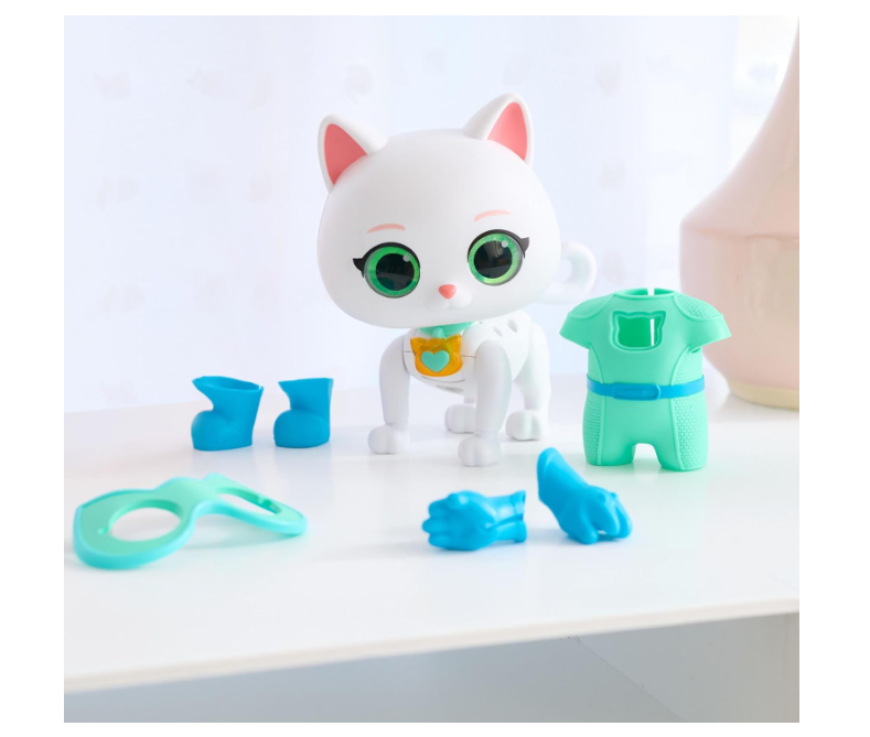 Just Play Disney Junior SuperKitties Cat-Tastic Transforming Bitsy, Lights and Sounds Toy Figure, Kids Toys for Ages 3 Up