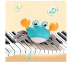 SKY-TOUCH Electric Runaway Crab Crawling Crab Baby Toy with Music and LED Light Up Toddler Interactive Learning Development Toy with Automatically Avoid Obstacles For Babies, Toddlers and Kids